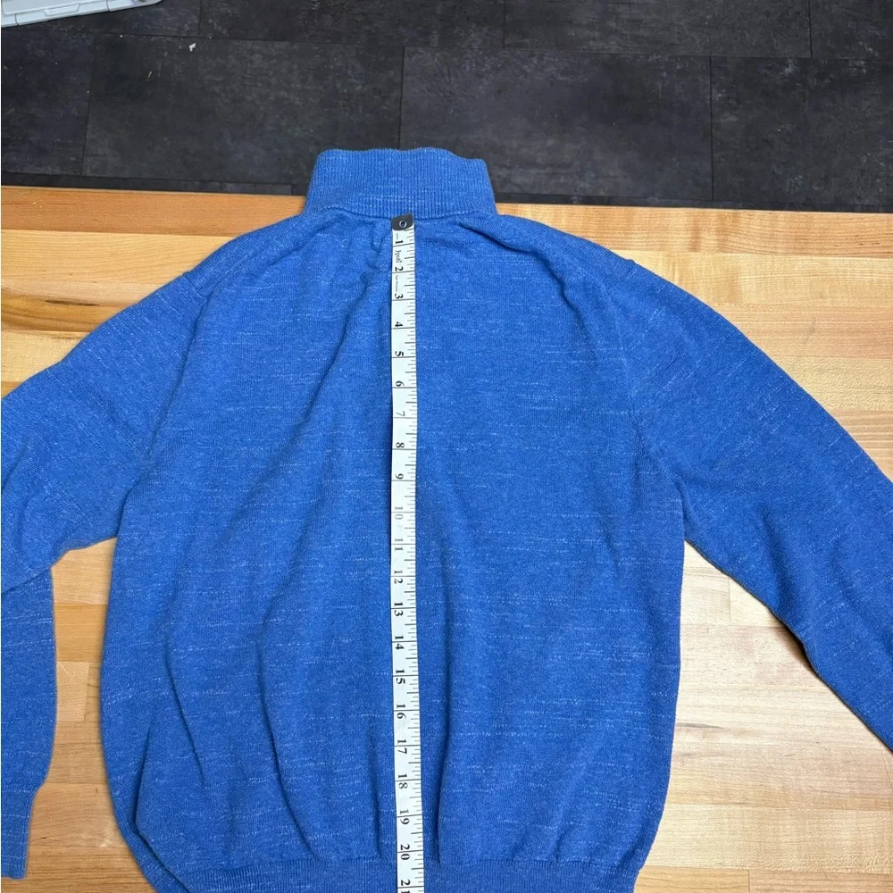 J. Crew Men's Vibrant Blue quarter Zip-Up Sweater